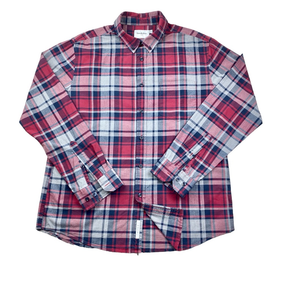 Goodfellow & Co Burgundy and Blue Casual Button Down Shirt